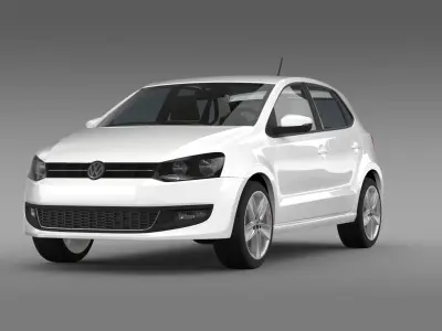 Volkswagen Polo 5d 2009-2013 3D model