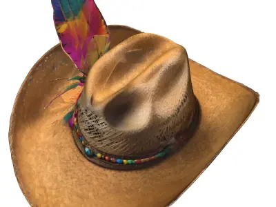 Decorated Country Hat 3D model