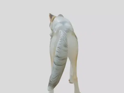 Realistic Wolf 3D Model with Detailed Fur Low-poly 3D model