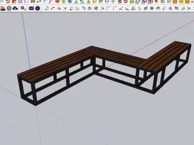 BENCH 04 Low-poly 3D model