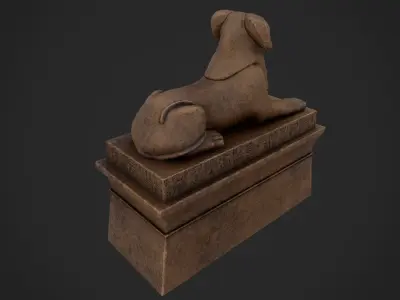 Criosphinx egyptian sphinx statue Low-poly 3D model