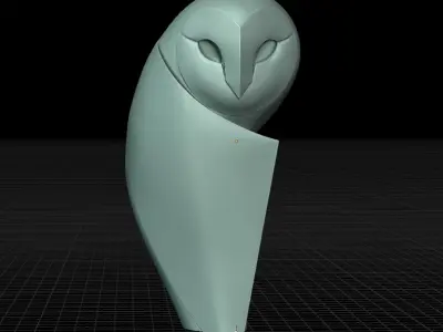 Elegant Minimalist Owl Sculpture  3D Printable Art 170 mm Tall 3D print model