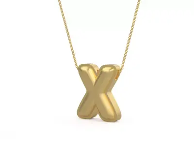 Model 1207 X Initial Letters Charm Balloon 20mm 3D print model