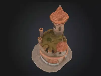 Medieval Defense Stone Tower STL OBJ 3D model