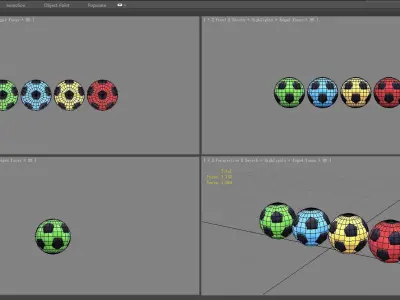4 colored balls Low-poly 3D model