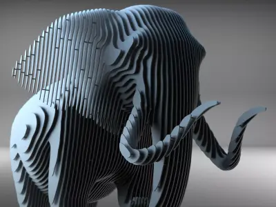 elephant statue sliced outdoor indoor decoration 3D model