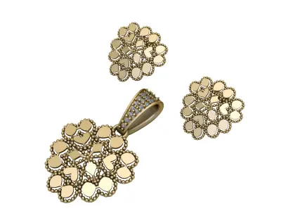 FANCY ANTIQUE GOLD LOCKET SET  3D PRINTABLE MODEL  3D print model