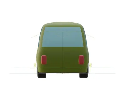 Mr Bean Car Morris Mini Chibi Low-poly 3D model