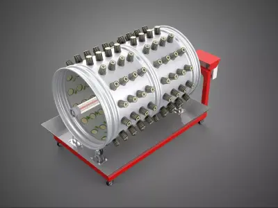 STEEL DRUM ROTARY HYDROPONIC GARDEN PLANT FARM SYSTEM CIRCULAR 3D model