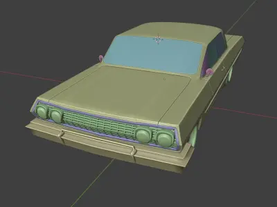 Chevrolet Impala 1963 Convertible 2-Door Close top 3D print model