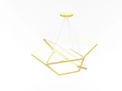 Modern Hexagonal LED Chandelier 3D model