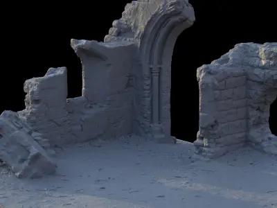 Photogrammetry Model of a Victorial Folly Low-poly 3D model