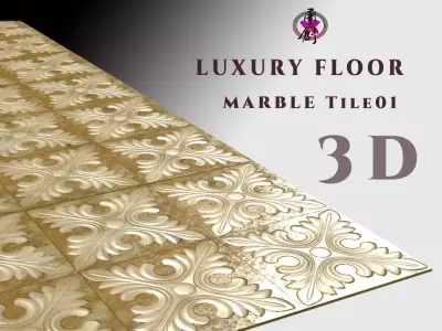Luxury Floor - Marble Tiles 01 Low-poly 3D model