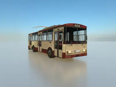 Soviet Trolleybus Low-poly 3D model
