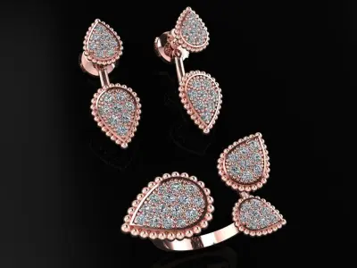 Ring and Earrings 166 3D print model