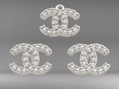 Diamond earrings-pendant 3D print model