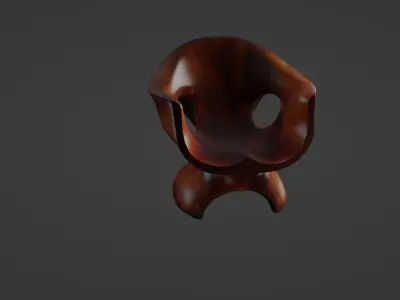 Sculptural Organic Wood Armchair 3D model