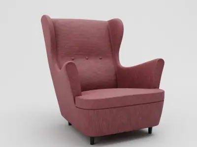 Armchair wing chair Free low-poly 3D model