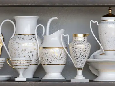 Set-196 silverware on shelf 3D model