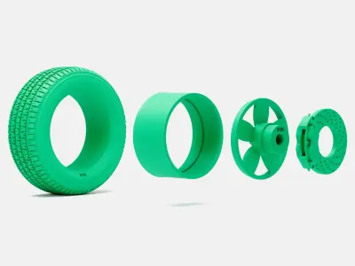 15x8 Daisy Wheel BFGoodrich Radial TA Tire 3D print model