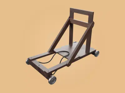 Trolley-cart with ball bearings Low-poly 3D model