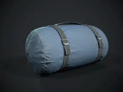 Sleeping bag 2 color options Low-poly 3D model
