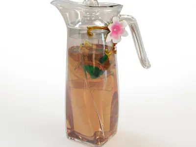 Handmade tea set with carafe 3D model