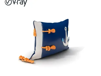 Nautical Anchor Cushion Model Pack Low-poly 3D model