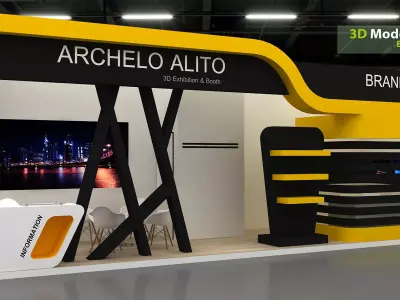 3d Exhibition Low-poly 3D model