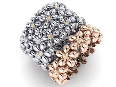 Flowers Rings  3D print model