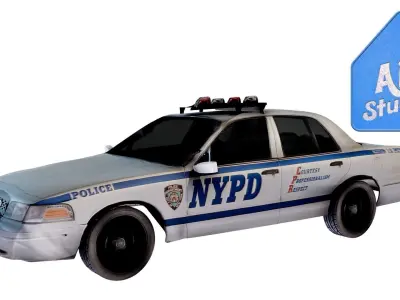 NYPD Police Car Low-poly 3D model