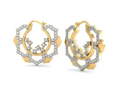 Solitaire Women Earring 3D print model 9