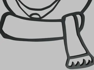 Snow Man Wall Silhouette 01 3D print model