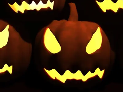 Halloween jack o lantern pumpkins Free low-poly 3D model