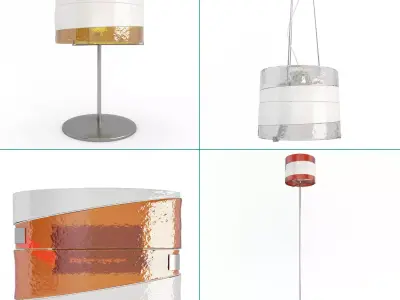 Riflessi Lamps Collection Av Mazzega 3D model