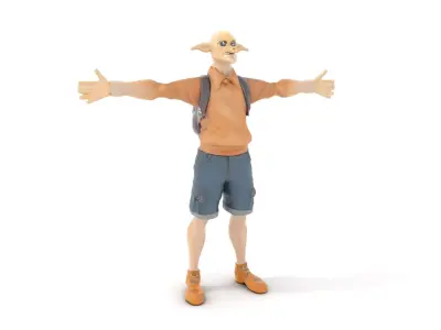 Elf Character Casual Outfit Model Pack Low-poly 3D model