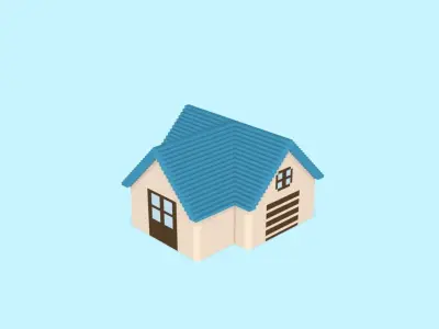 Voxel  house  Low-poly 3D model