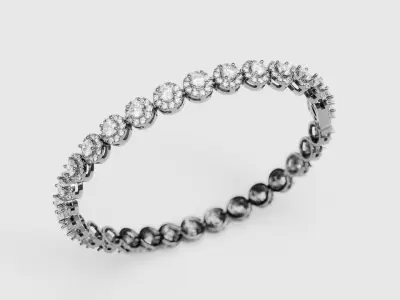 Tennis bracelet open box clasp 2 3D print model