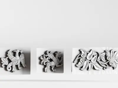 S00089 Set of Ancient Decorative Reliefs 3dp 3D print model