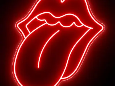 Hot Lips Rolling Stones Neon Sign 3D model