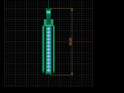 GOLD RUBY BAR PENDANT 3D PRINTABLE MODEL  3D print model
