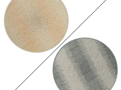 Round Rug Set 227 3D model