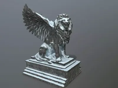 lion statue  Low-poly 3D model