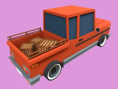 Lowpoly Pickup Truck Low-poly 3D model