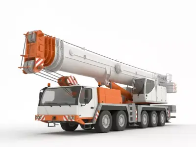 Mobile All Terrain Crane Low-poly 3D model