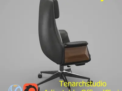 tenarchstudio Adjustable swivel chair black Render ready 3D model