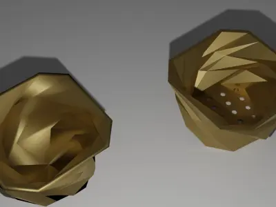 Flowerpot lowpoly pair of sculptures Free low-poly 3D model