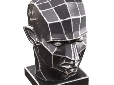 Sculpture polygonal male head 3D model