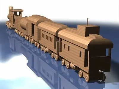Wooden Train Toy 3D model