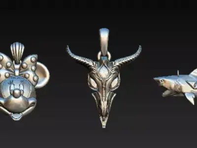 golden grasshopper pendant  3D print model